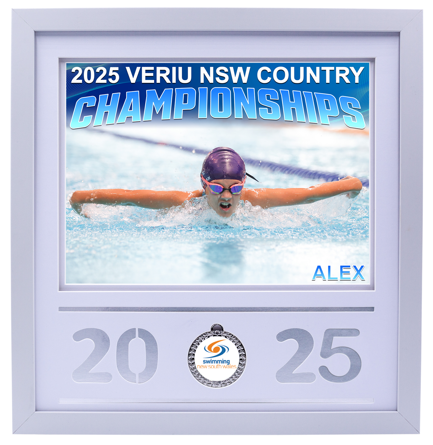 2025 NSW Country Championships White Medal Shots Frame