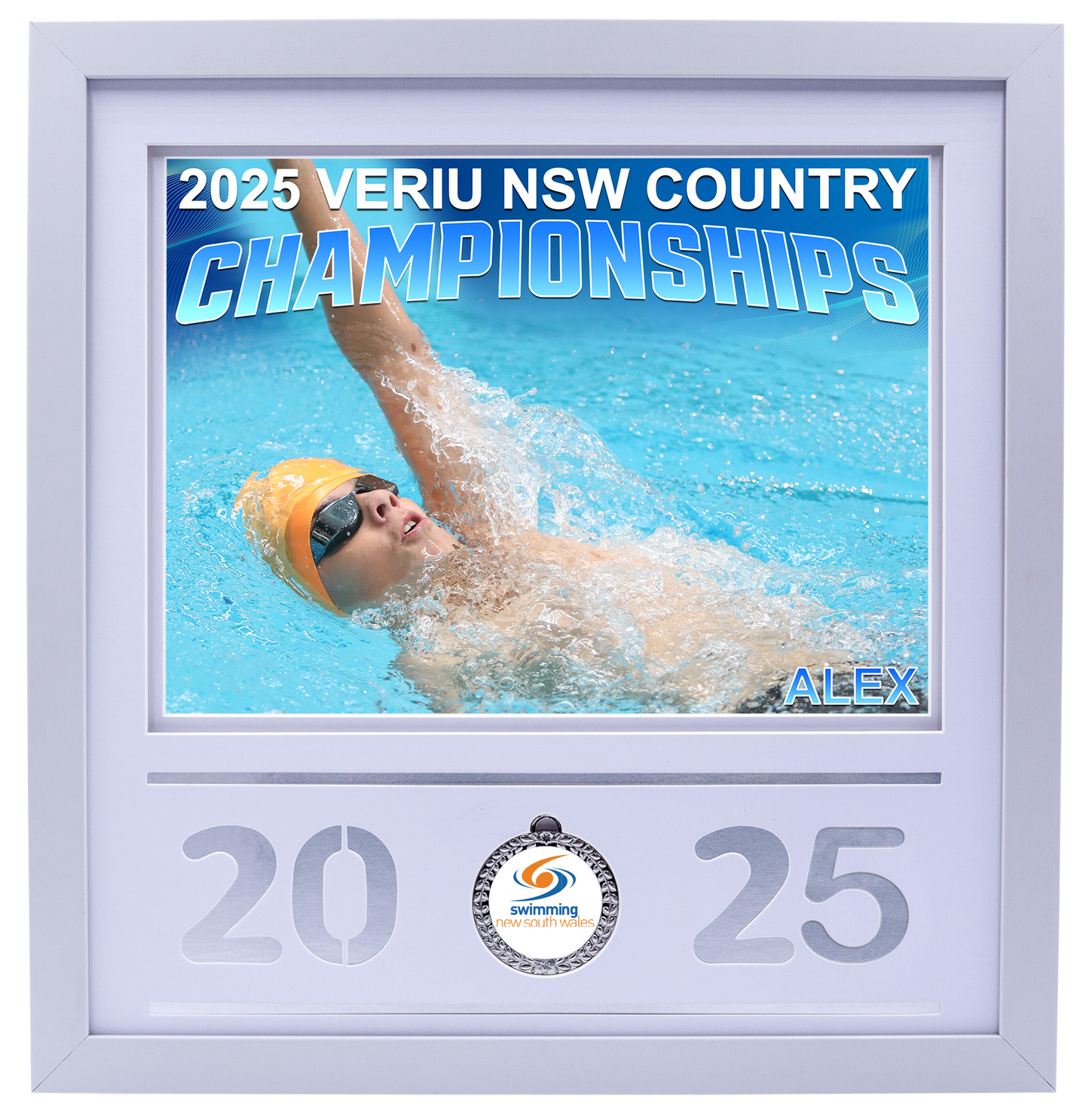 2025 NSW Country Championships White Medal Shots Frame