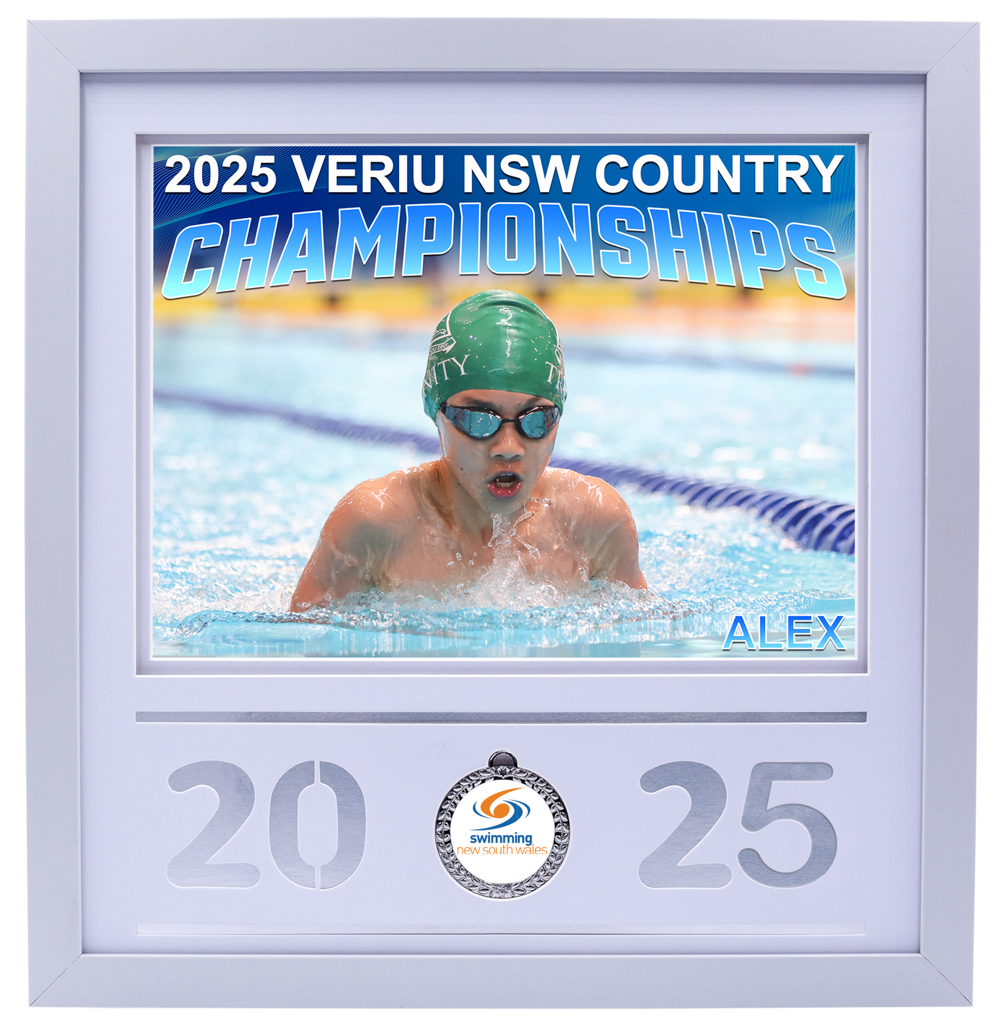 2025 NSW Country Championships White Medal Shots Frame