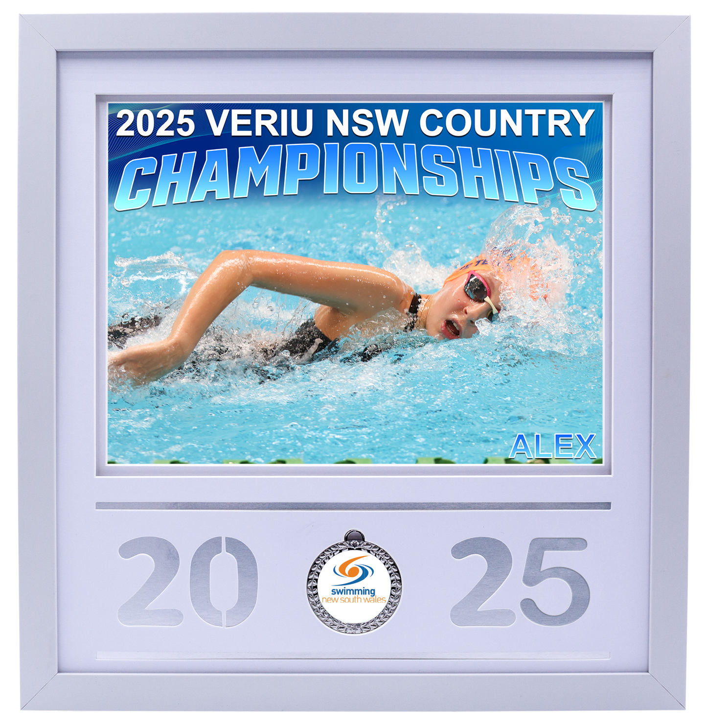 2025 NSW Country Championships White Medal Shots Frame