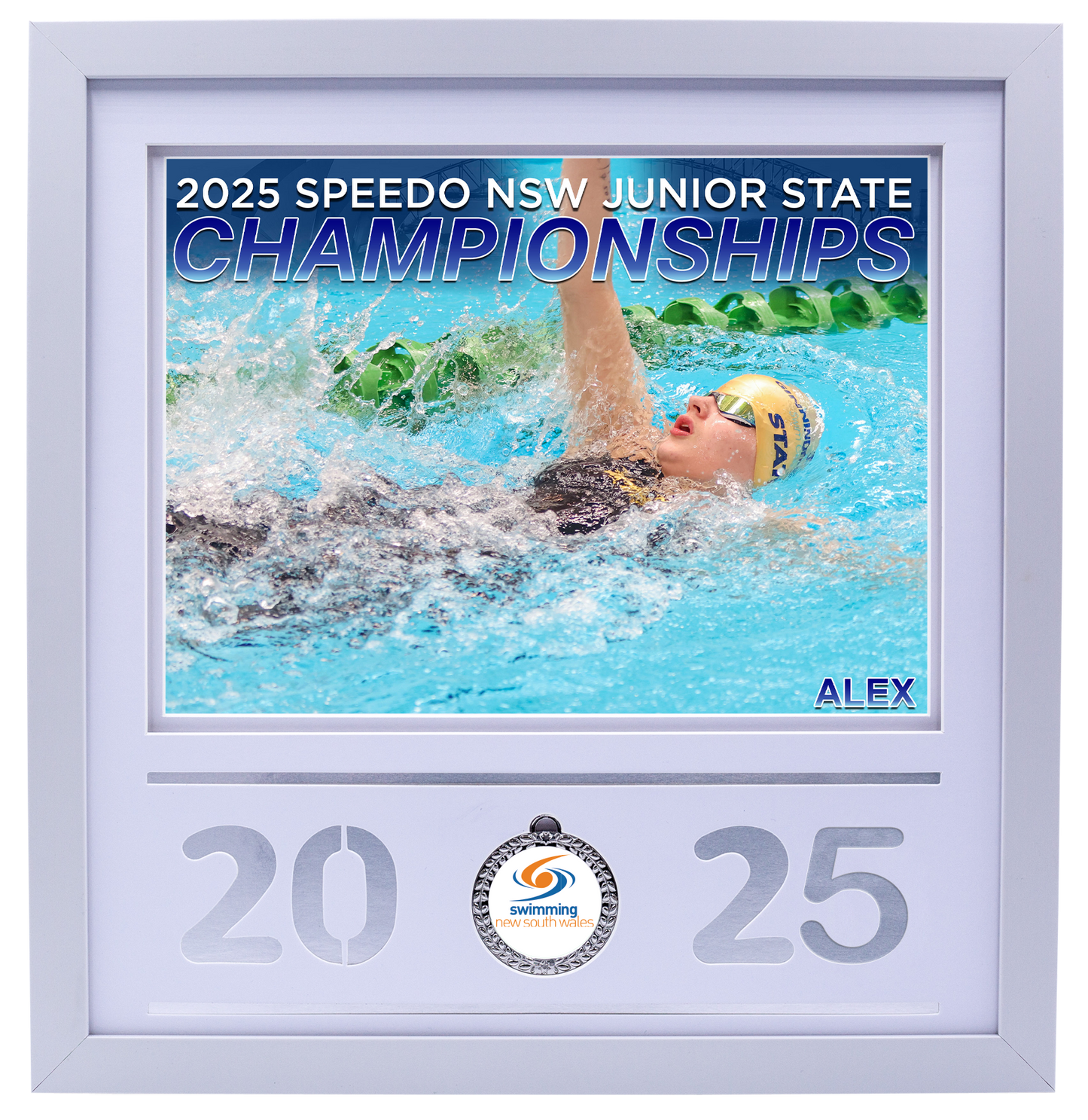 2025 NSW Junior States White Medal Shots Frame