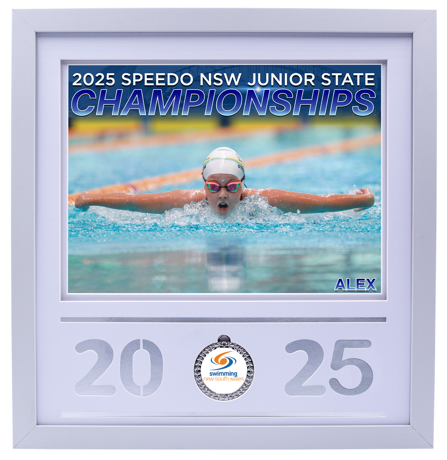 2025 NSW Junior States White Medal Shots Frame