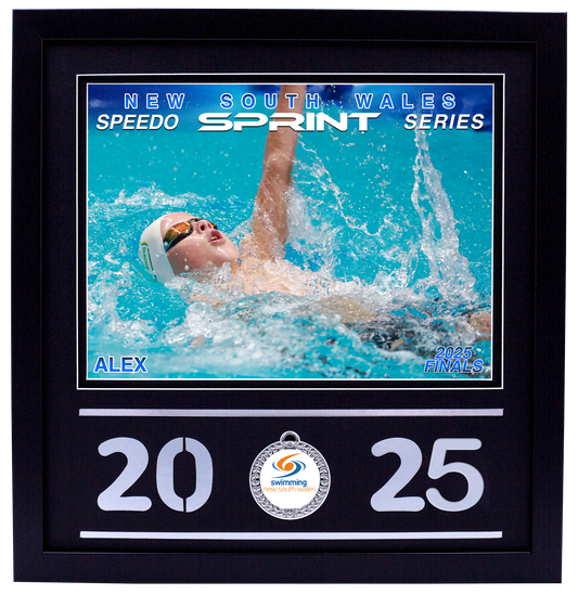 2025 NSW Speedo Sprint Finals Black Medal Shots Frame