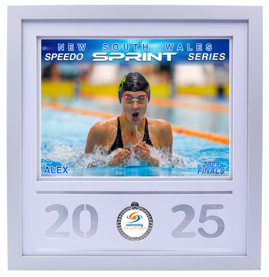 2025 NSW Speedo Sprint Finals White Medal Shots Frame