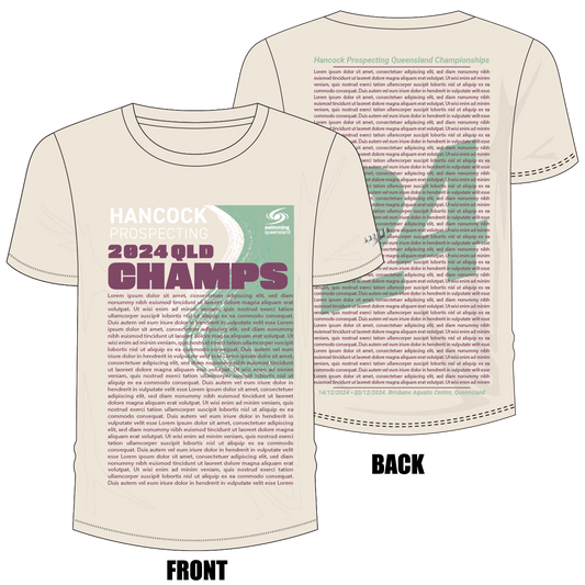 Swimming QLD State Champs - Sand Unisex Names T-Shirt